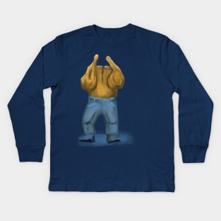 Denim Chicken Kids Long Sleeve T-Shirt